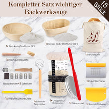 Gärkorb Brot Set mit 2 Gärkörbchen und Sauerteig Starter Set
