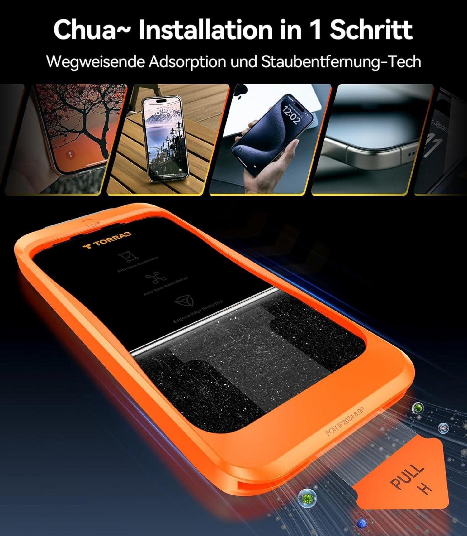 iPhone 16 Plus Panzerglas Schutzfolie 9H+ 2 Stück Bruchsicher