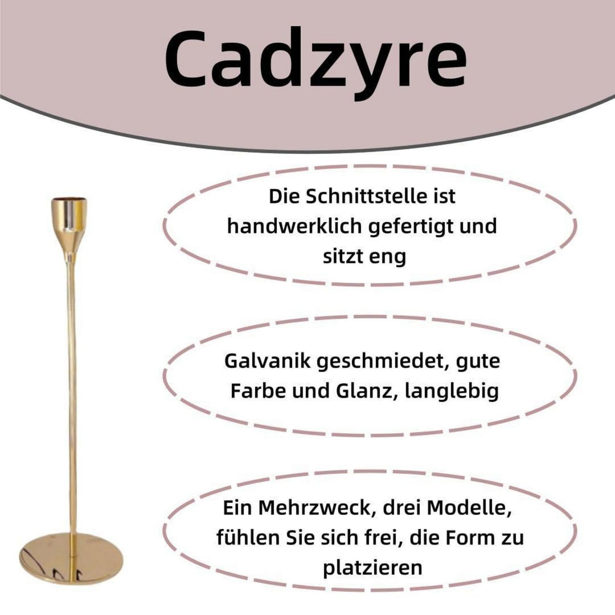 Kerzenständer Gold 3er Set für Stabkerzen