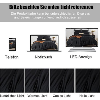 Bettwäsche-Set Mikrofaser 180x200 cm Schwarz Bügelfrei