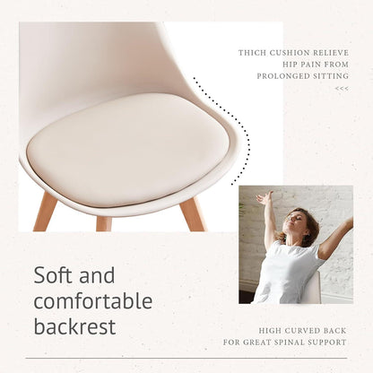 4er Set Esszimmerstühle Modern, Khaki, Buchenbeine