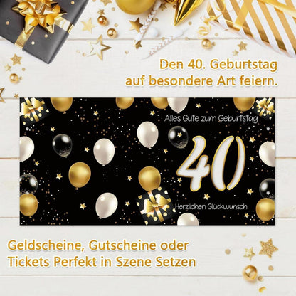 Geburtstagskarte 40 Geldgeschenke Geburtstag Mann Frau königliche Papierqualität