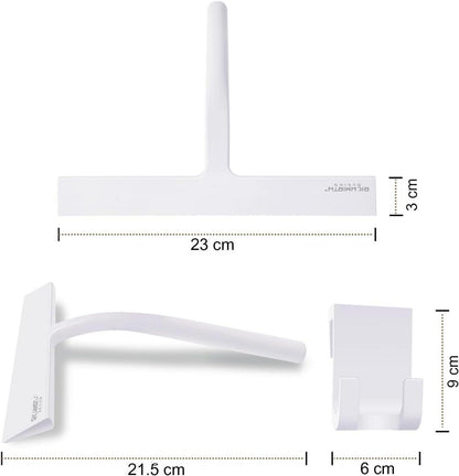 Duschabzieher Set 23cm Silikon Duschwischer Edelstahl