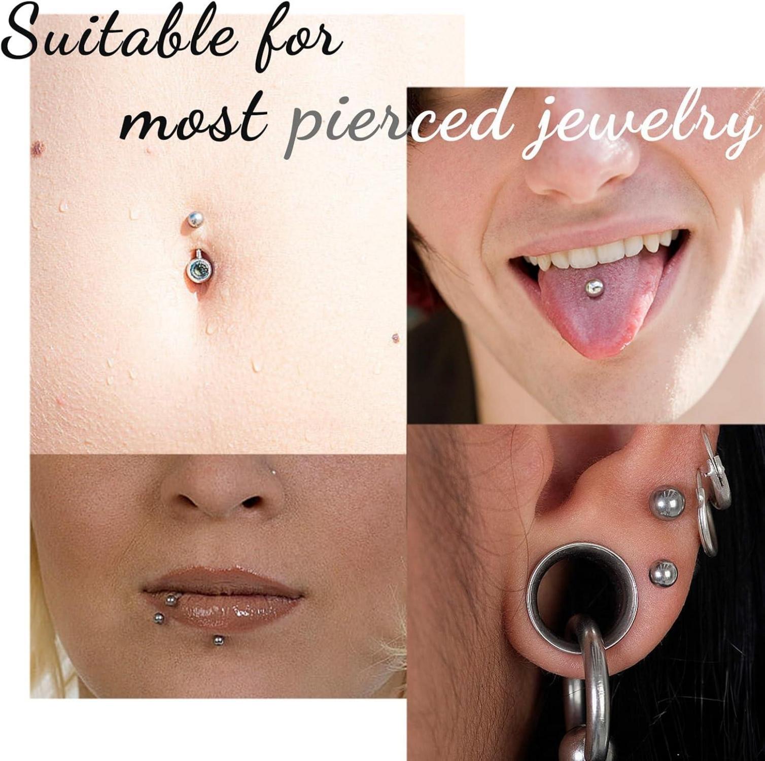 32stk Piercing Kugel 1,2mm Chirurgenstahl Ersatzkugel Silber