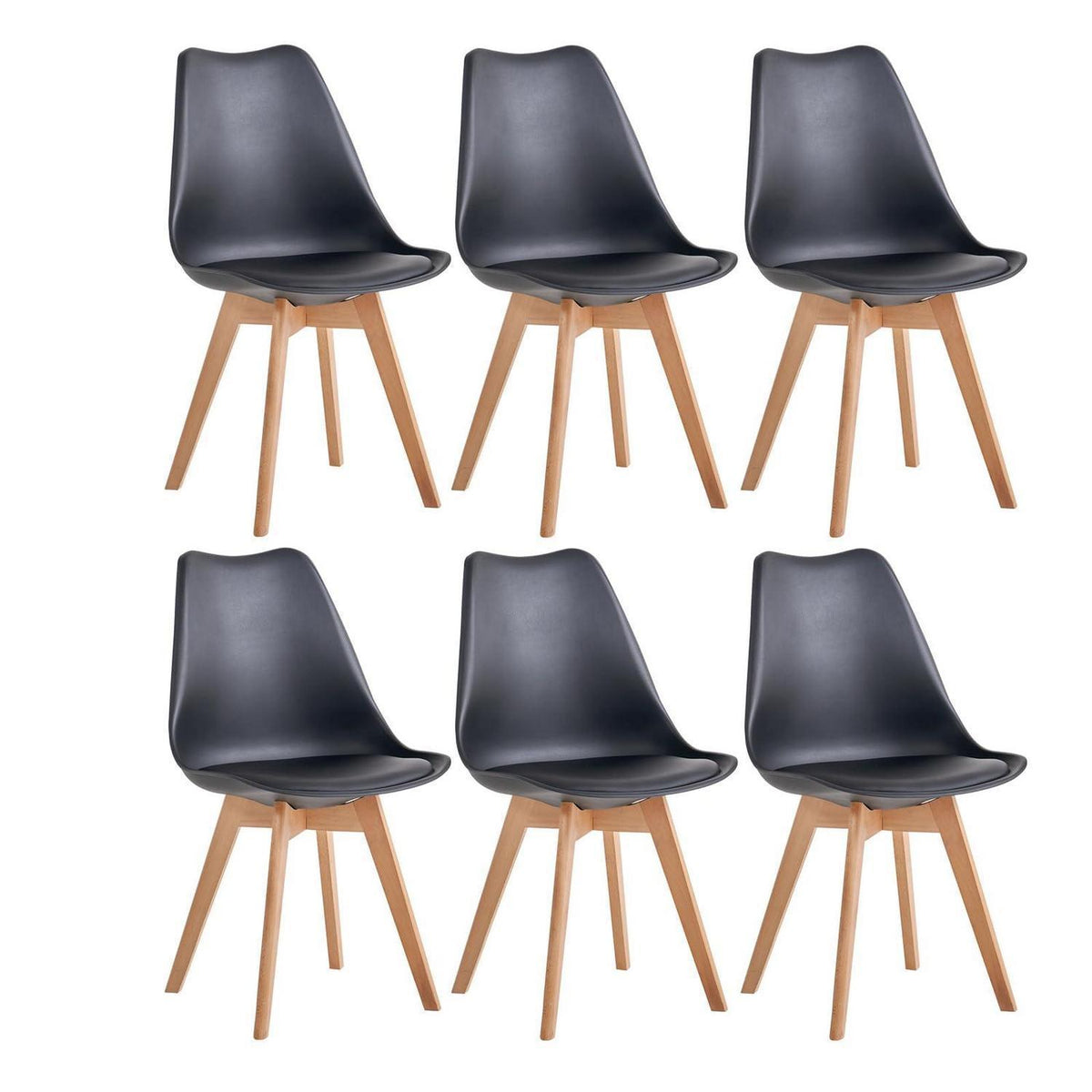 6 Esszimmerstühle Nordic Design, Bugholzbeine Schwarz
