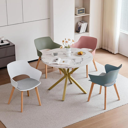 Moderne Esszimmerstühle 4er-Set, Nordischer Stil Weiß Rosa Grün Blau