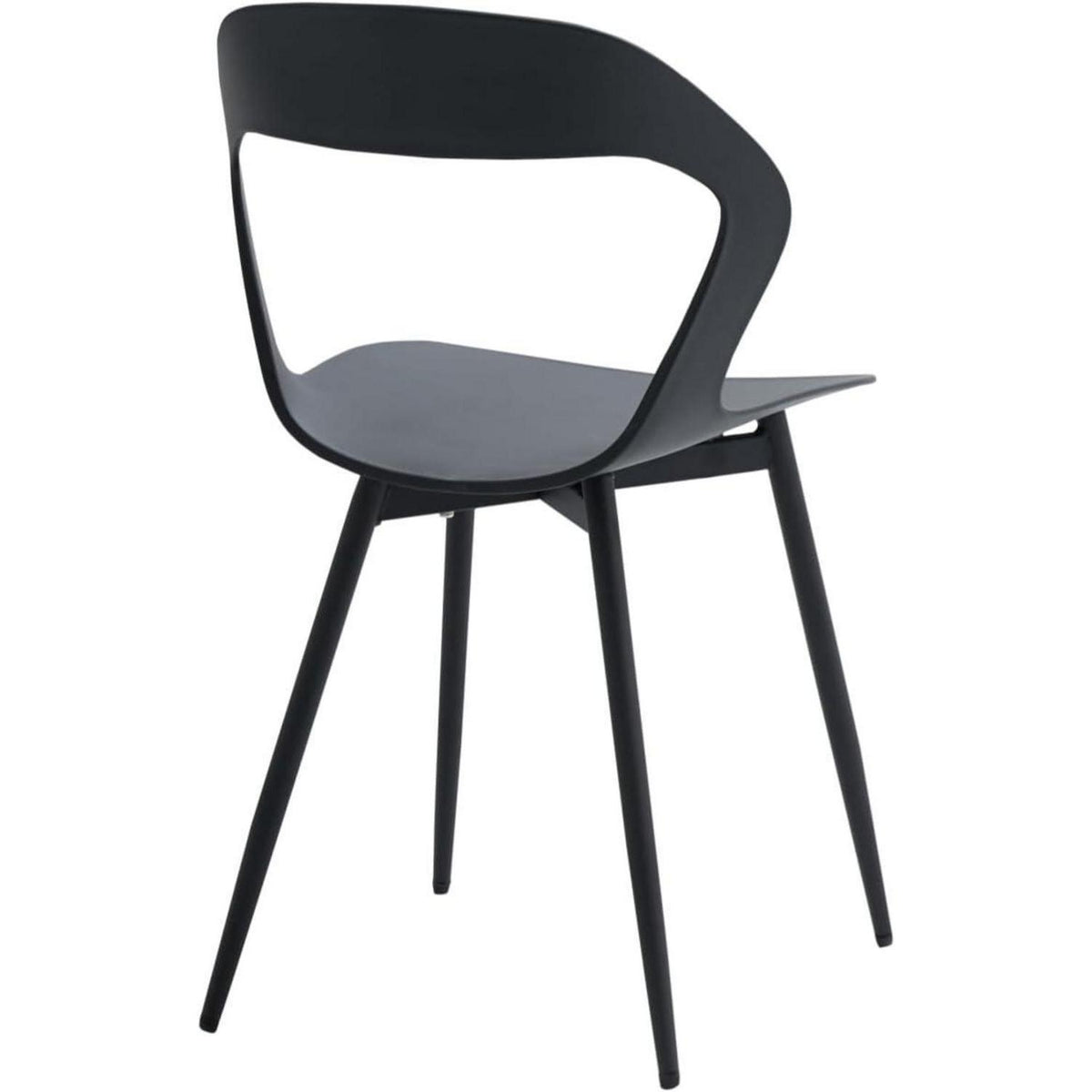 Nordischer Esszimmerstuhl 6er Set mit Metallbeinen, Schwarz