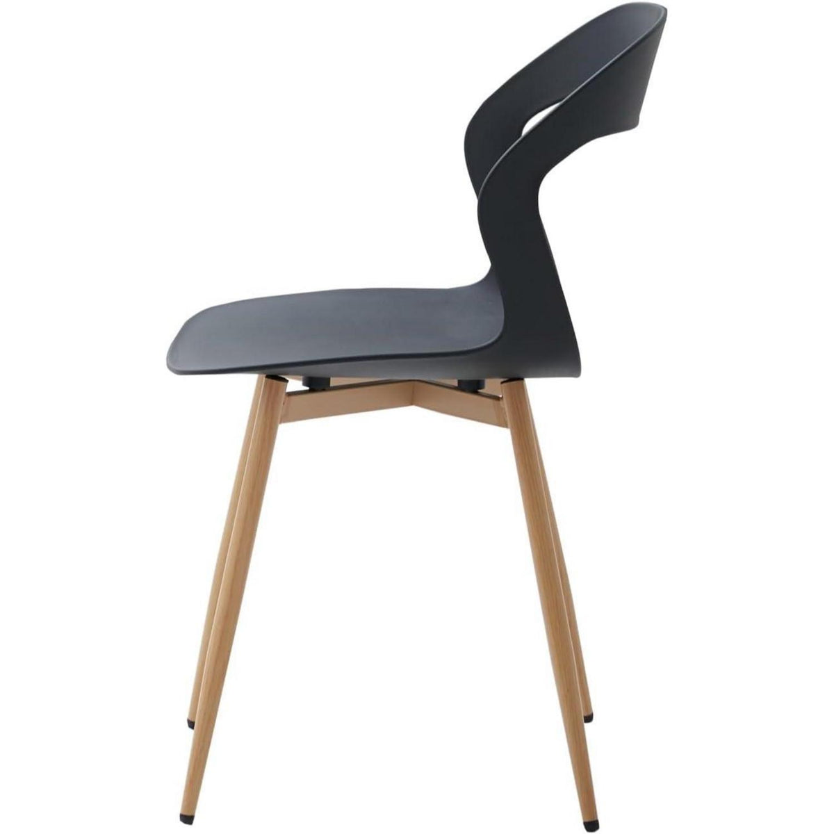Nordischer Esszimmerstuhl Set 6er – Schwarz & Holz, Modern & Bequem