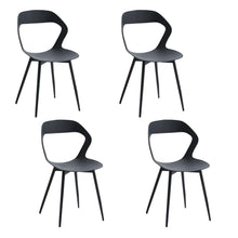 Nordischer Esszimmerstuhl Set 4er – Schwarz, Metallbeine