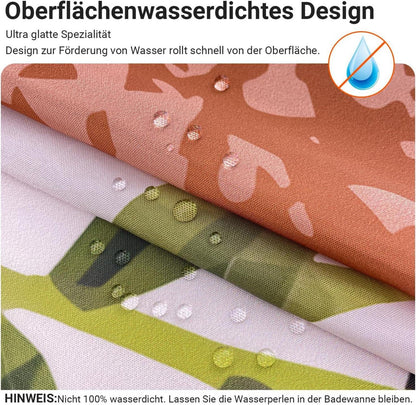 Duschvorhang Abdruck Blätter 120x200cm Beschwert Saum