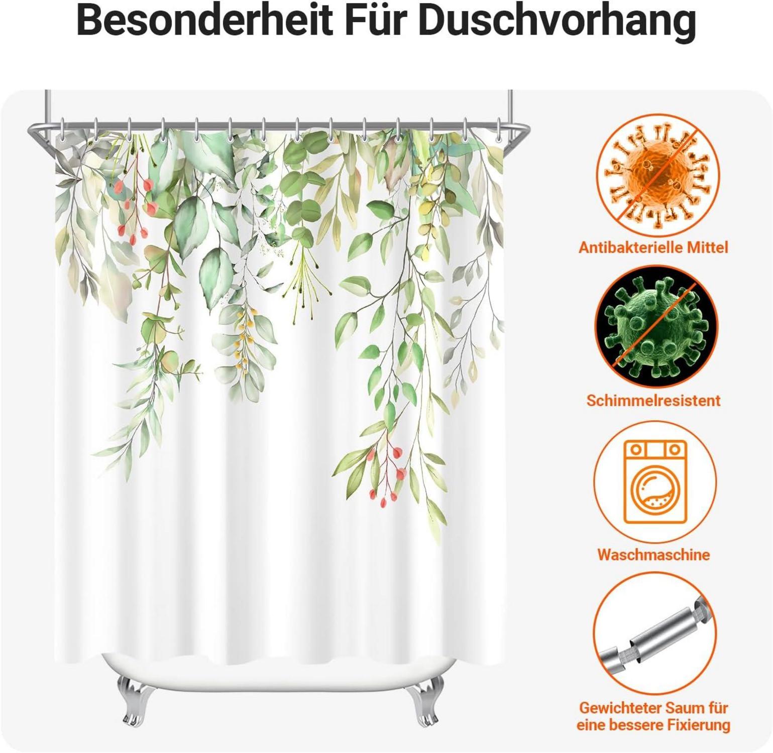 Duschvorhang Gelbe Ente Muster 120x200cm Textil Wasserabweisend 7 Ösen