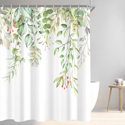 Duschvorhang 120x200 cm Klare Blätter Wasserabweisend Polyester 7 Ösen Badewanne