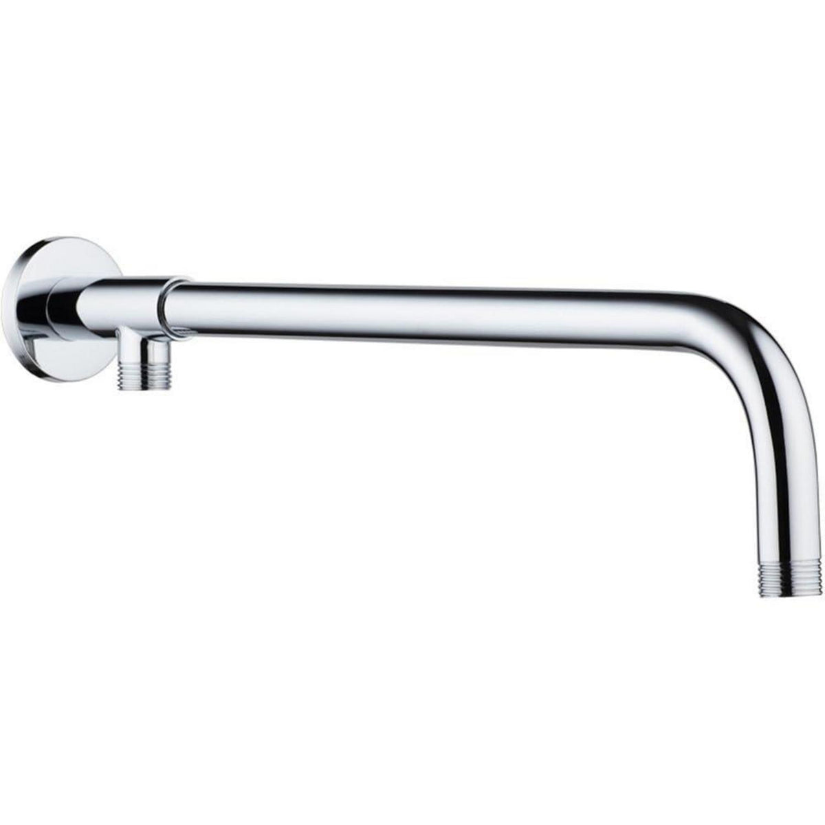 Duscharm mit Flansch, 38cm Verlängerung, Chrom
