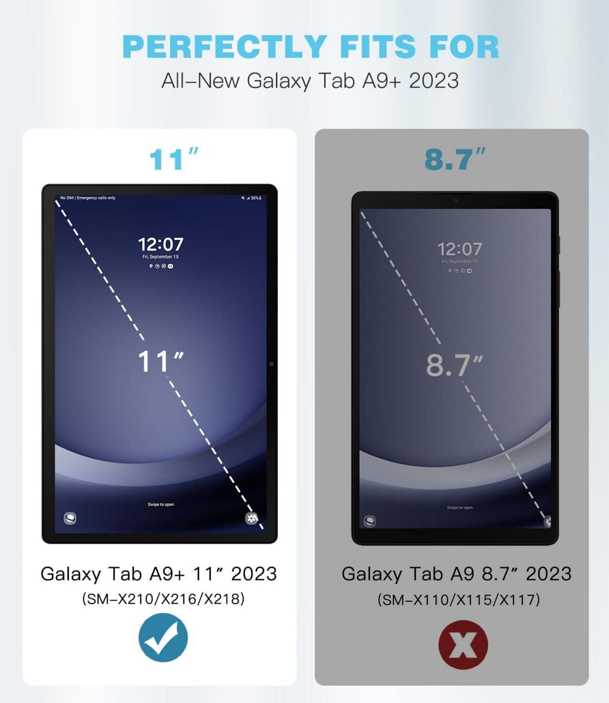 TiMOVO Drehbare Schutzhülle Samsung Galaxy Tab A9+ 11 Zoll