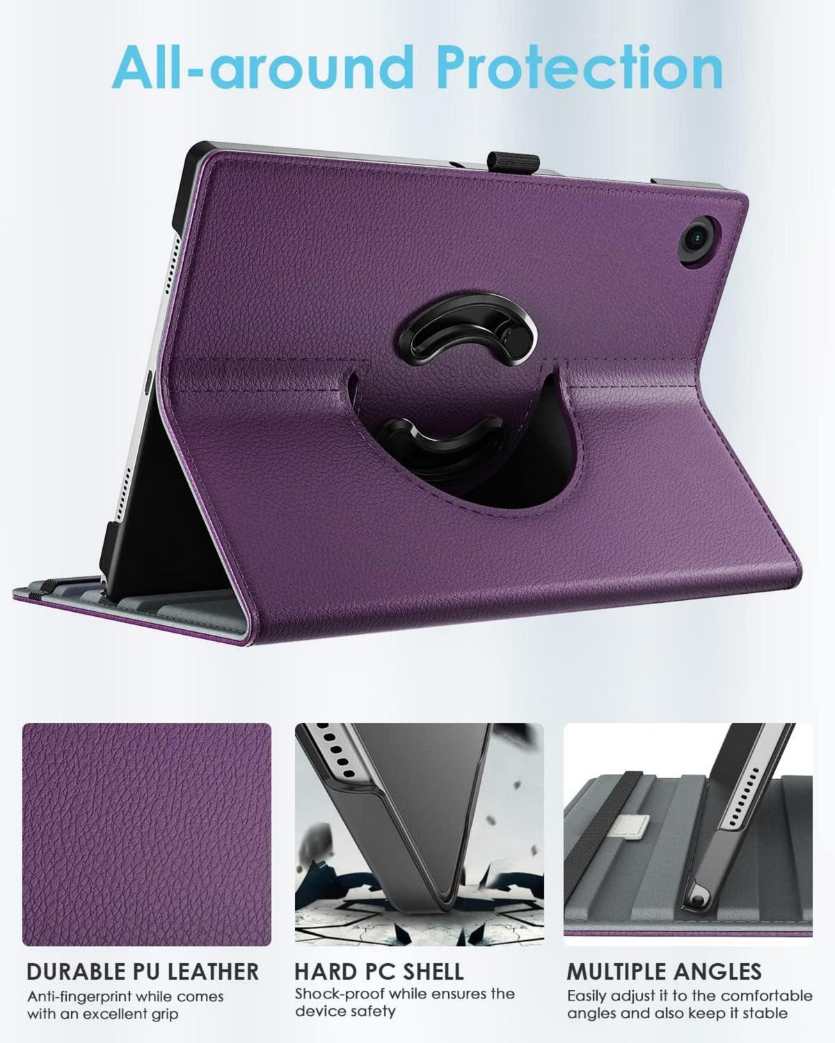 TiMOVO Drehbare Hülle für Samsung Galaxy Tab A9 Plus 11 Zoll 2023 - Violett