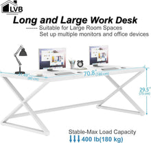 Großer weißer Schreibtisch 70 Zoll für Home Office