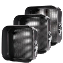 Eckige Springform Set | 20/22/24 cm Kuchenformen Schwarz