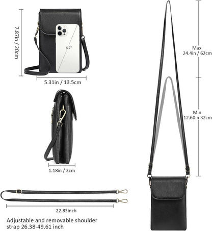 Damenhandtasche RFID Blocking Crossbody Schultertasche Retro-schwarz