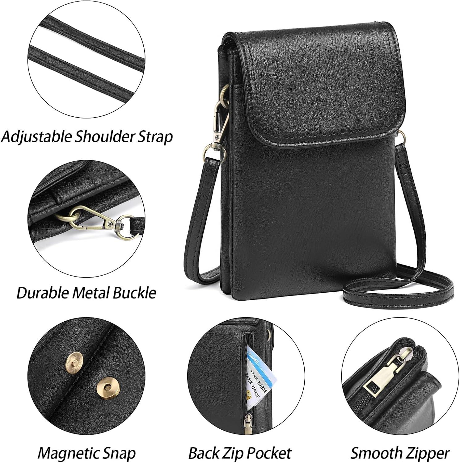 Damenhandtasche RFID Blocking Crossbody Schultertasche Retro-schwarz