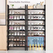 Schuhregal Schwarz 8 Tier Shoe Organizer Metall 80x26x142cm