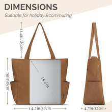 Cordury Tote Bag Umhängetasche Reißverschluss Taschen Braun