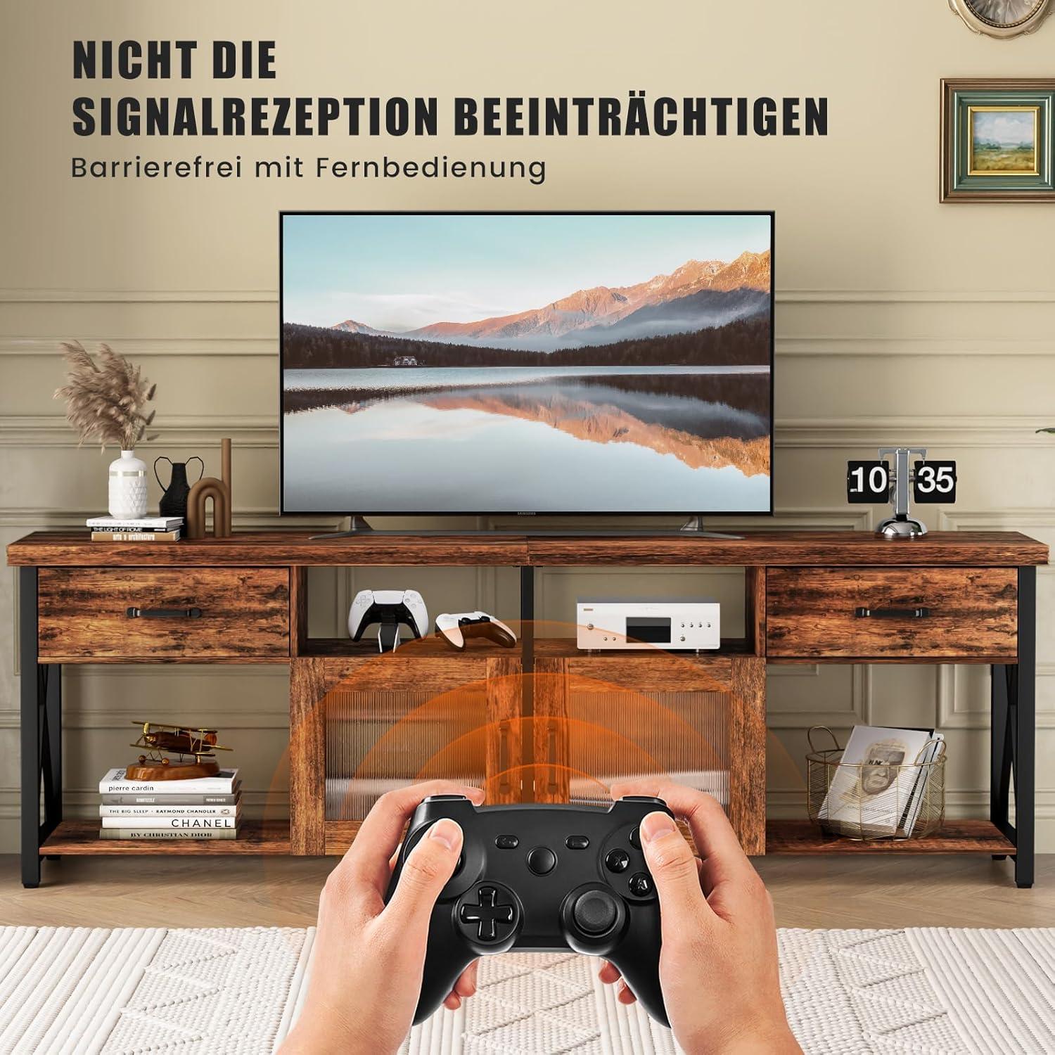 TV Schrank Board Industriestil 180cm für 60-70 Zoll Fernseher Holz Rustikal
