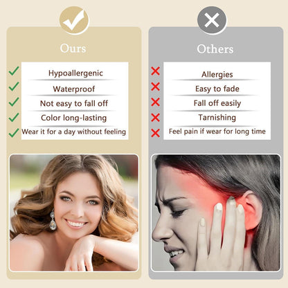 6 Paar Clip Ohrringe Damen Strass Hängend Non-Piercing