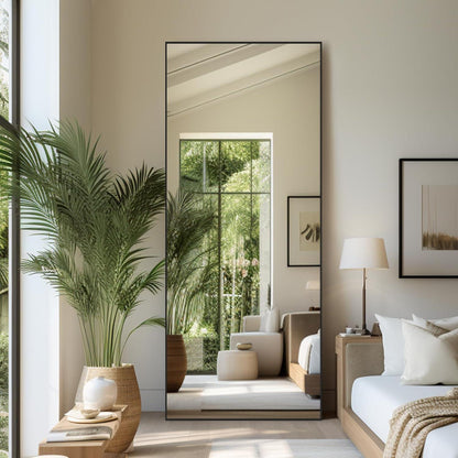 Ganzkörperspiegel 180x76cm – Stehspiegel Schwarz für Wohnzimmer & Schlafzimmer