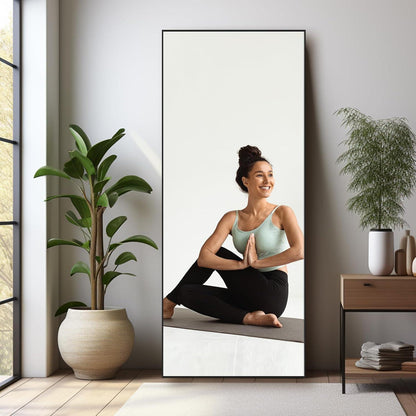 Ganzkörperspiegel 180x76cm – Stehspiegel Schwarz für Wohnzimmer & Schlafzimmer