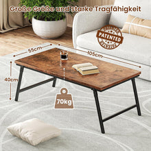 Klappbarer Couchtisch Holz Wohnzimmertisch 105x55x40 cm