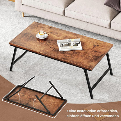 Klappbarer Couchtisch Wohnzimmertisch Tischbein-Schnallendesign Holz