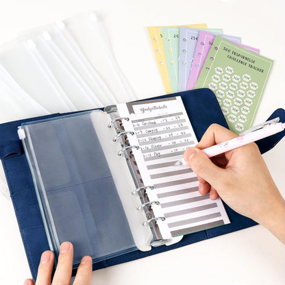 ELAKIRI A6 Budget Planner Sparbuch Deutsch Wasserfest Leder