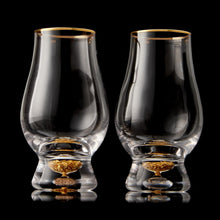 Kristall Whisky Gläser 2er Set mit 24K Blattgoldflocken