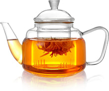 Glas Teekanne mit abnehmbarem Infuser und 600ml Fassungsvermögen
