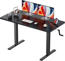 Höhenverstellbarer Schreibtisch Manuell Schwarz 120x60cm Spanplatten