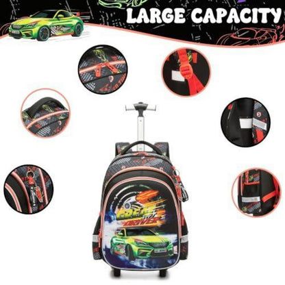 Rollrucksack für Mädchen 6-8 Jahre – Mint Koffer Set mit Zubehör