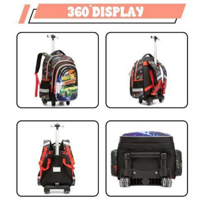 Rollrucksack für Mädchen 6-8 Jahre – Mint Koffer Set mit Zubehör