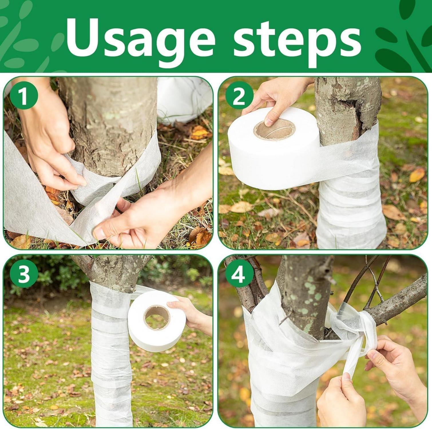 Baum Winterschutz Wickelstreifen 35m Atmungsaktiv 8cm - Kälteschutz Frostschutzvlies - Pflanzenschutz Bandage Warmhalten Befeuchten