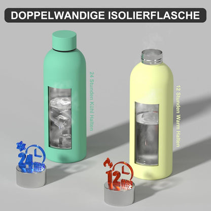 Isolierte Edelstahl Trinkflasche 500 ml Thermosflasche Sport