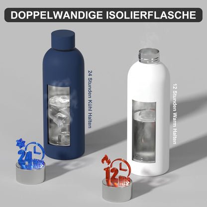 Isolierte Edelstahl Trinkflasche 500 ml Thermo Wasserflasche