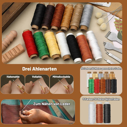 Lederwerkzeug Set 102-teilig Lederaufbewahrung Tasche und Handbuch