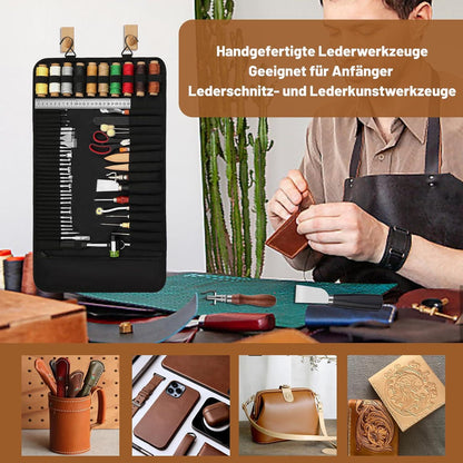 Lederwerkzeug Set 102-teilig Ledertasche Handbuch Nähen Stanzen Schnitzen