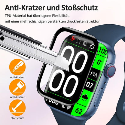 2x Panzerglas Displayschutz Apple Watch 7/8/9 41mm HD 9H Schutzfolie