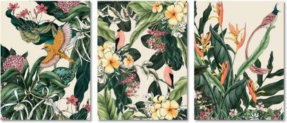 Blume Vogel Wanddekoration Poster Grüne Botanische Drucke Vintage