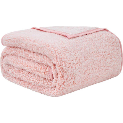 Kuscheldecke Sherpa 228x228 cm Rosa Extra Weich & Warm