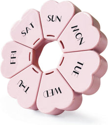 Pillenbox Herzform 7 Fächer Woche Vitamin Organizer Travel Friendly