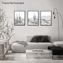 Schwarze weiße Kaktus Wanddekoration Poster Wüste Landschaft