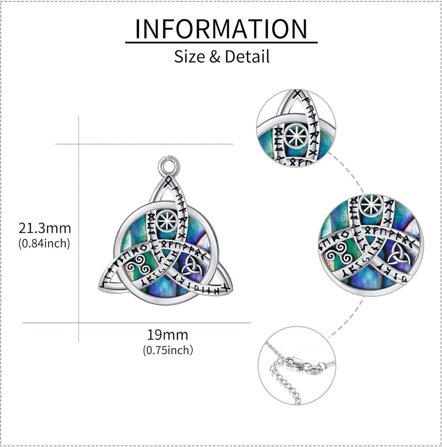 Wikinger Keltischer Knoten Halskette Sterling Silber Anhänger Wikinger Rune Vegvisir Schmuck