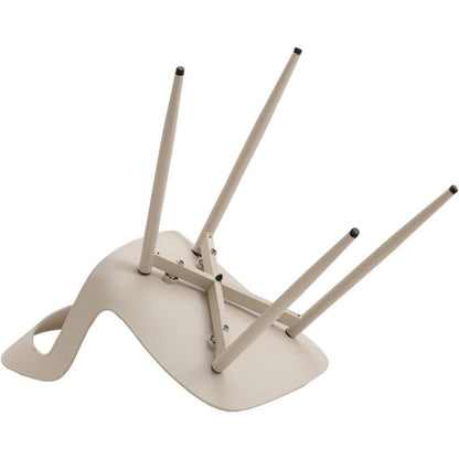 Nordischer Esszimmerstuhl Set 4er – Khaki, Metallbeine