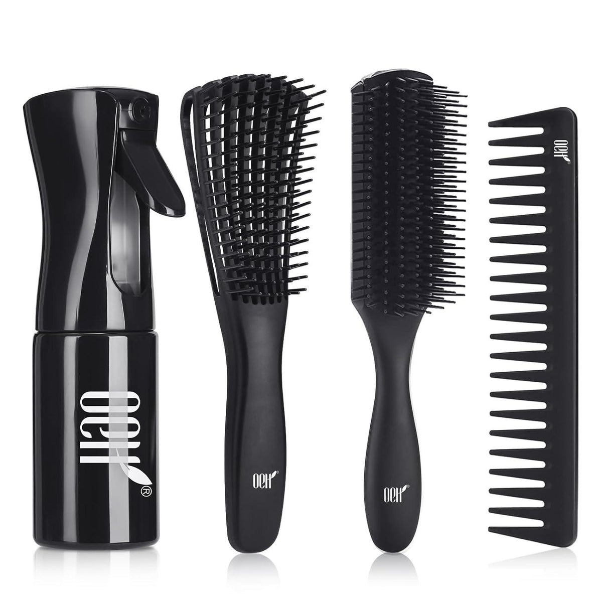 Entwirrungsbürsten-Set mit Haarsprühflasche, 9-reihiger Bürste